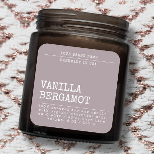 Modern voeg uw merk eenvoudige cosmetische kaars l vierkante sticker