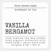 Modern voeg uw merk toe eenvoudige cosmetische kaa vierkante sticker (Voorkant)