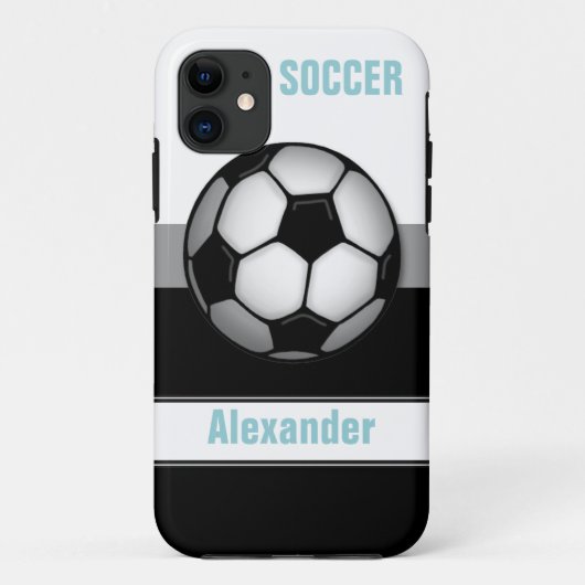 Modern Voetbal blauw gepersonaliseerd iPhone 5 Hoe Case-Mate iPhone Case (Achterkant)