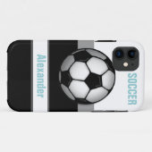Modern Voetbal blauw gepersonaliseerd iPhone 5 Hoe Case-Mate iPhone Case (Achterkant (horizontaal))