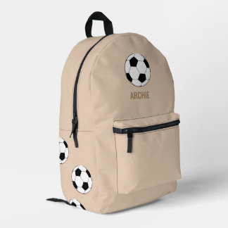 Modern Voetbal Football Gepersonaliseerd Beige Bedrukte Rugzak