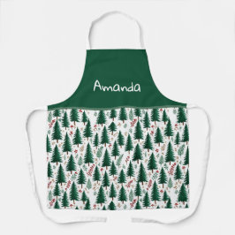 Modern voor bosbomen Patroon Custom Christmas Schort