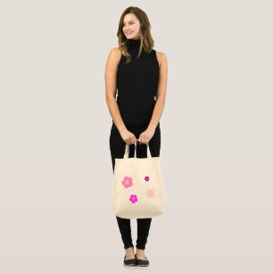 Modern voorjaar aqua verloop paarse bloemenpatroon tote bag