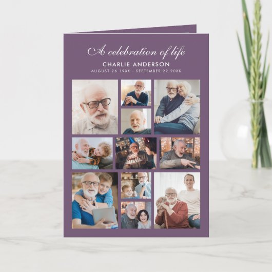 Modern Vouwbaar 14-Foto Herdenkings-/Uitvaartprogr Programma (Voorkant)