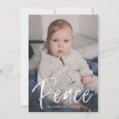 Modern Vredesscript Marine Foto Feestdagenkaart (Voorkant)