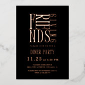 Modern Vriendschapsdiner Folie Uitnodiging (Voorkant)
