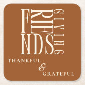 Modern Vriendschapsdiner Vierkante Kartonnen Onderzetter (Voorkant)