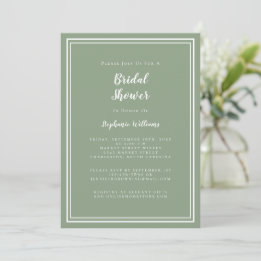 Modern Vrijgezellenfeest Elegant Chic Sage Green Kaart