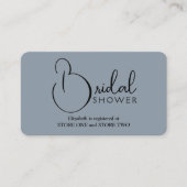 Modern Vrijgezellenfeest Registry Dusty Blue Informatiekaartje (Voorkant)