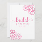 Modern Vrijgezellenfeest Script Floral Magenta Pin Kaart (Achterkant)