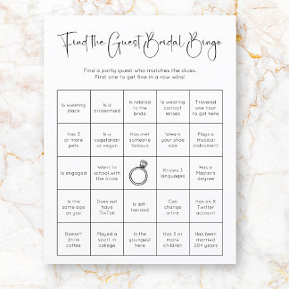 Modern Vrijgezellenfeest Vind de gast bingo spel