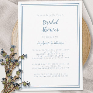 Modern Vrijgezellenfeest Wedding Elegant Dusty Blu Kaart