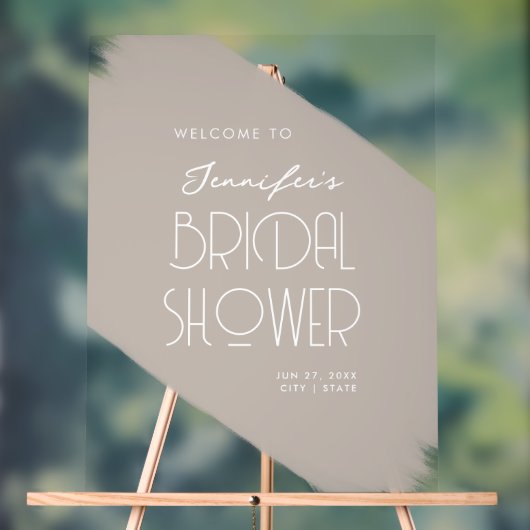 Modern Vrijgezellenfeest Welkom Paint Beige Acryl Bord (Neutraal)