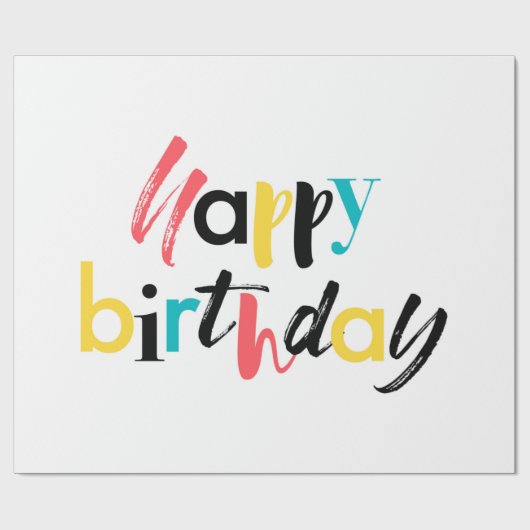 Modern, vrolijk ontwerp van "Happy Birthday" Cadeaupapier (Vlak)