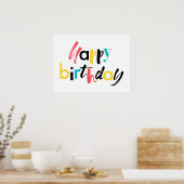 Modern, vrolijk ontwerp van "Happy Birthday" Poster (Keuken)