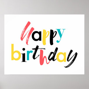 Modern, vrolijk ontwerp van "Happy Birthday" Poster