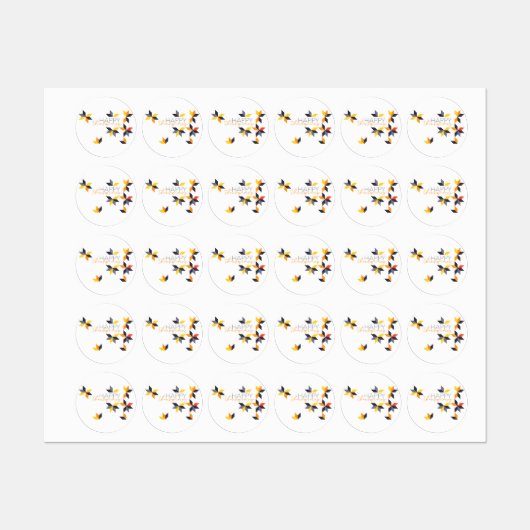 Modern, vrolijk ontwerp van Happy Thanksgiving Labels (Vel)