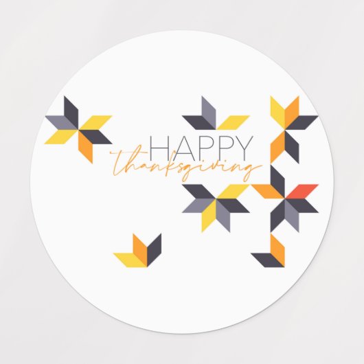 Modern, vrolijk ontwerp van Happy Thanksgiving Labels (Design 2)