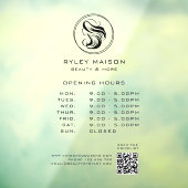 Modern, Vrouw Cirkel Logo, Openingstijden & QR Cod Raamsticker (Vel 3)