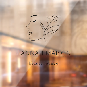 Modern, Vrouw Logo, Bedrijfsnaam Branding Raamsticker