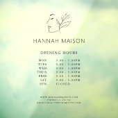 Modern, Vrouw Logo, Openingstijden Raamsticker (Vel 3)