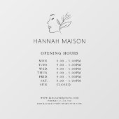 Modern, Vrouw Logo, Openingstijden Raamsticker (Vel)