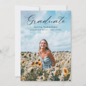 Modern vrouwelijk script foto Afstuderen Kaart (Voorkant)