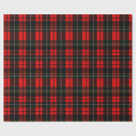 Modern Wallace Red Scottish Tartan Plaid Pattern Cadeaupapier (Vlak)