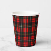 Modern Wallace Red Scottish Tartan Plaid Pattern Papieren Bekers (Rechts)