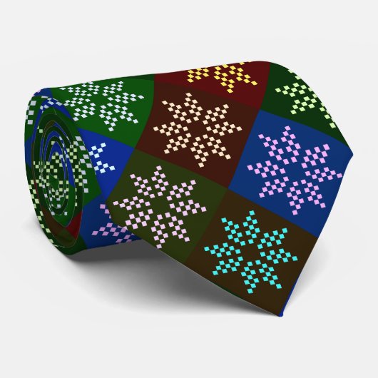 Modern Warm Kleurrijke Abstracte Poinsettia Kerstm Stropdas (Opgerold)