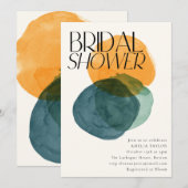 Modern Watercolor Abstract Circles Bridal Shower  Kaart (Voorkant / Achterkant)