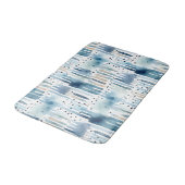 Modern Watercolor Blauw Abstract Patroon Badmat (Gekanteld)