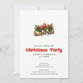 Modern Watercolor Christmas Candles Invitation (Devant)