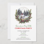Modern Watercolor Christmas Scene Editable Invite Kaart (Voorkant)