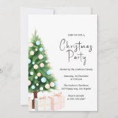 Modern Watercolor Christmas Tree Party Invitation  (Devant)