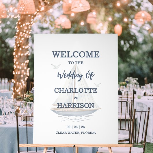 Modern Watercolor Coastal Seascape Wedding