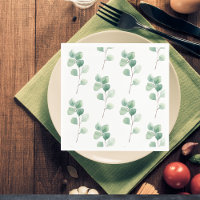 Modern Watercolor Eucalyptus Groen Patroon