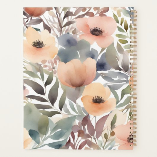 Modern Watercolor Floral Planner (Achterkant)