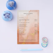Modern Watercolor Goud Salon Prijslijst Flyer (Enkel)