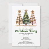 Modern watercolor leopard Christmas tree invite Kaart (Voorkant)