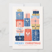 Modern Watercolor Merry Christmas Minimal Feestdagenkaart (Voorkant)