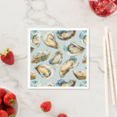 Modern watercolor oysters pattern servet (Insitu)