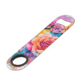 Modern Watercolor Paint Daubs Bouquet Speed Flessenopener (Voorkant Gekanteld)