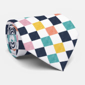 Modern Watercolour Checkerboard  Stropdas (Opgerold)