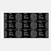 Modern waterdicht zwart druppelflesje label (Vel)