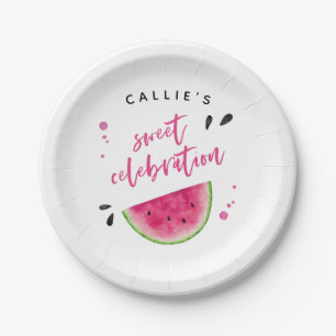 Modern Watermelon Birthday Party Papieren Bordje
