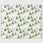 Modern Waterv kleur Dennenenbos Cadeaupapier (Vlak)