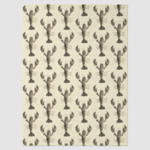 Modern Waterverf Beige Cream Lobster Pattern Tissuepapier