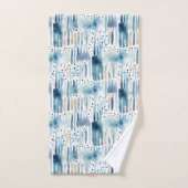 Modern Waterverf blauw Abstract patroon Bad Handdoek (Handdoek)