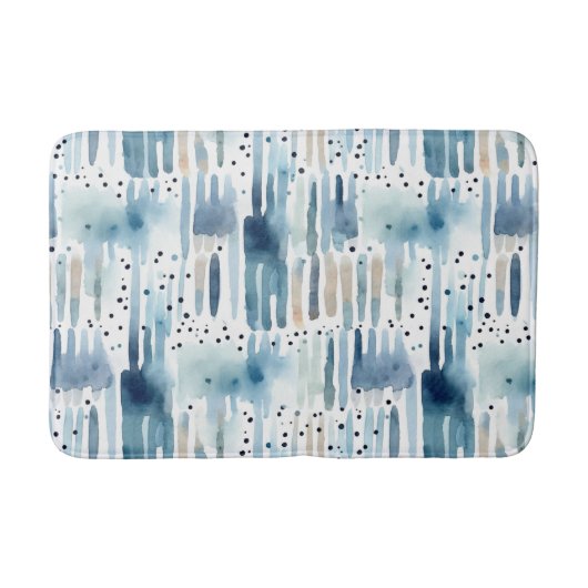 Modern Waterverf blauw Abstract patroon Badmat (Voorkant)